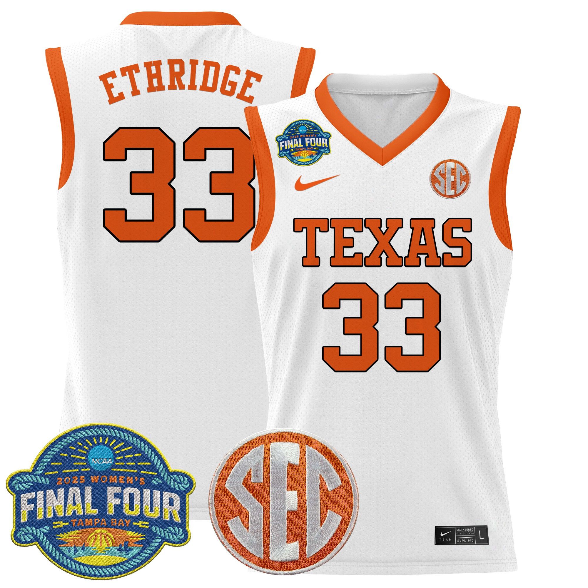 Men Texas Longhorns #33 Ethridge White Nike 2025 Final Four Patch Lightweight Basketball NCAA Jersey->ncaa teams->NCAA Jersey